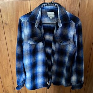 American Eagle Outfitters Blue and Black Checkered Shirt